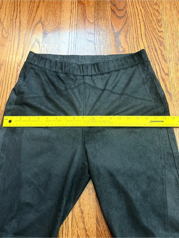 Free People Midnight Vegan Suede Skinny Pants Black High Rise M - Image 12