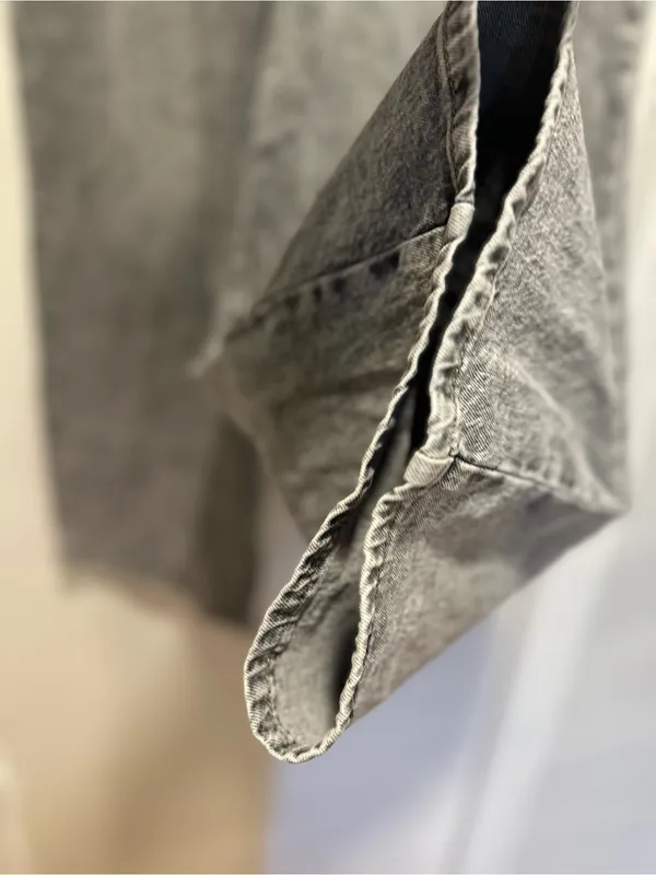 Gray Acid Washed Cargo Extra Wide Leg Baggy Jeans Sz13 Indie Hipster Grunge Y2K. - Image 10