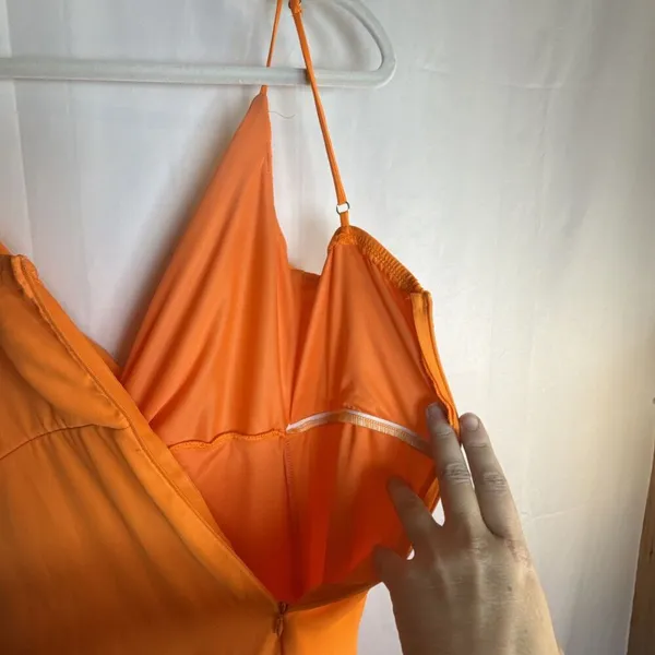 Iris Dress Orange Slip Long Dress Size Small Preowned - Image 16