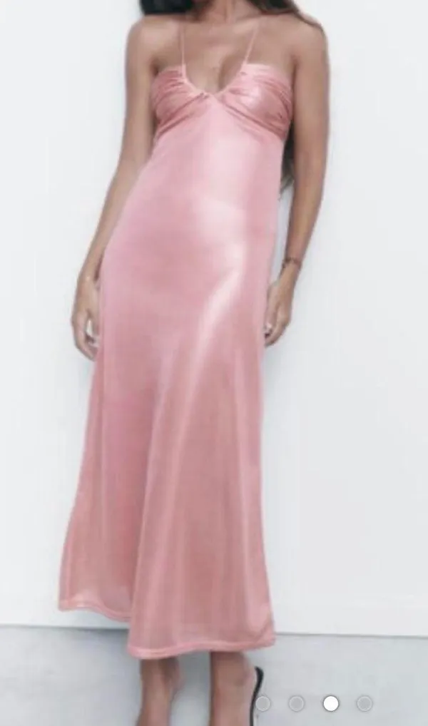ZARA Pink Shiny Dress - Image 2