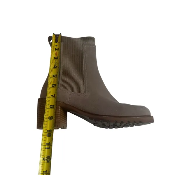 Seychelles Taupe Suede Chelsea Ankle Block Heel Lug Sole Boots 9.5 - Image 11