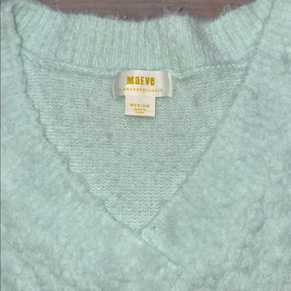 Maeve By Anthropology V-Neck Sweater - Soft Mint - Image 6