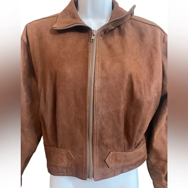Jolly Lumbuck Leather Jacket Womens Size Xs Brown Zip Up Jackson Hole Wyoming - Image 4