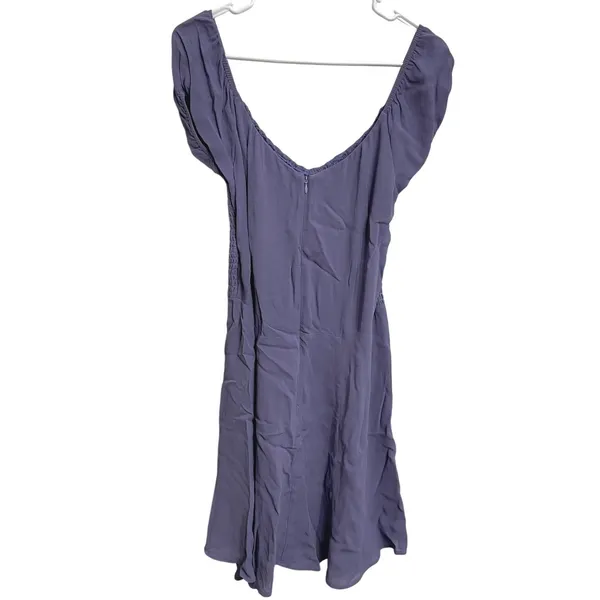 Reformation Hummingbird Crepe Mini Dress Lavender Purple Puff Sleeve Size 8‎ - Image 3