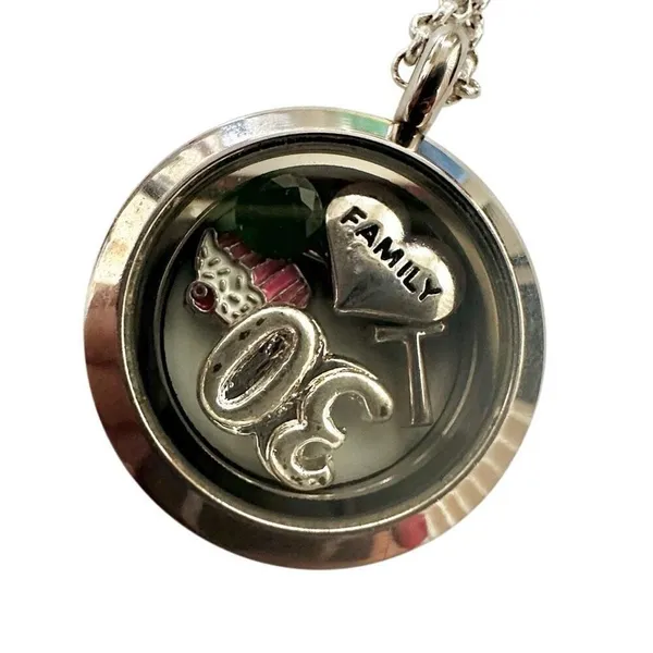 Floating Charm silver tone Locket necklace Silver - Image 9