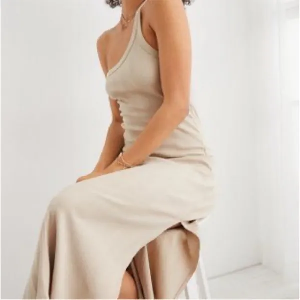 NWT Aerie One Shoulder Ribbed Midi Dress Size Medium - Image 3