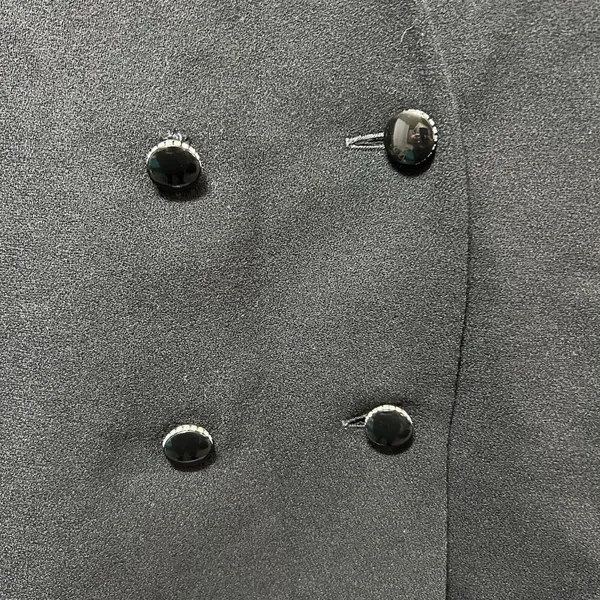 The Irish Secret Vintage Black 100% Pure Wool Double‎ Breasted Blazer Jacket 12 - Image 6