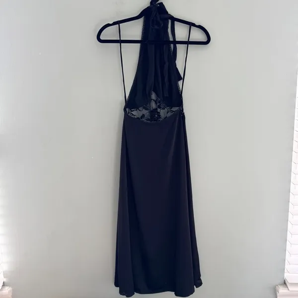 INDAH Viscose Spandex Halter Maxi Dress Lace Cutout Detail - Image 2