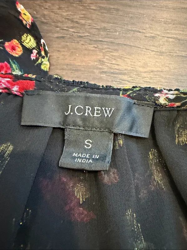 J. Crew Ruffleneck Top in Midnight Vintage Size Small - C36-068 - Image 3