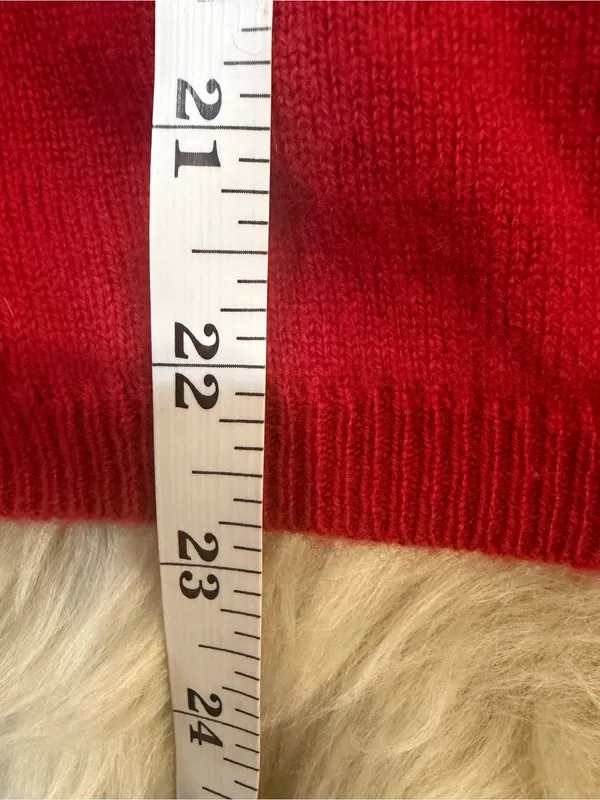 Charter Club Red Crewneck Cashmere Sweater Preppy Holiday Valentines Christmas L - Image 8