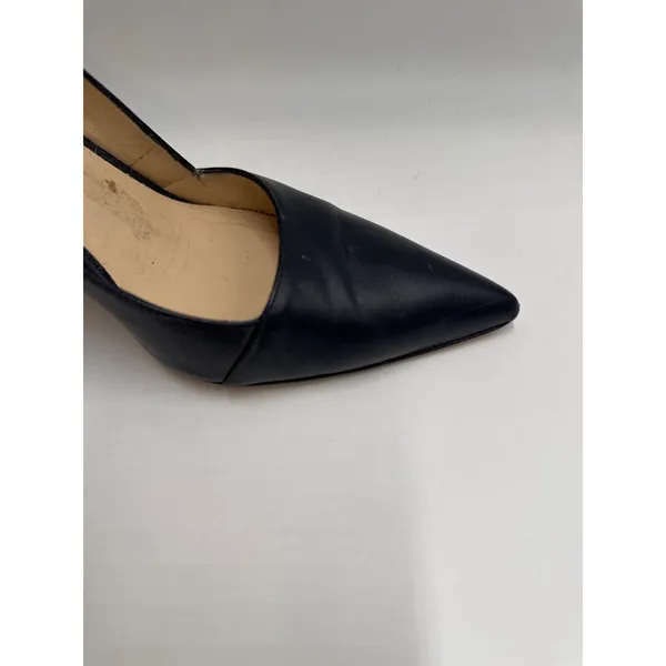 Saks 5th Avenue Vintage Saks Fifth Avenue Pumps Womens 7B Black Leather Pointed Toe Italy - Image 4