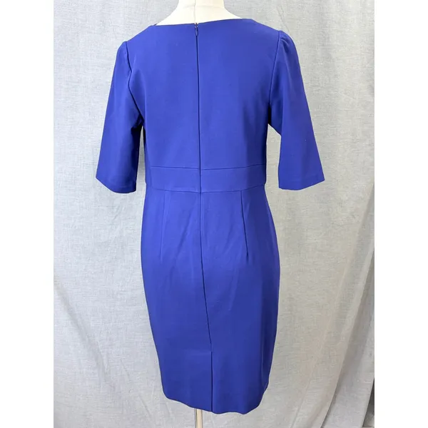 Trina Turk Romanova Cobalt Blue Cutout Sheath Dress‎ Size 14 Office Wear - Image 4