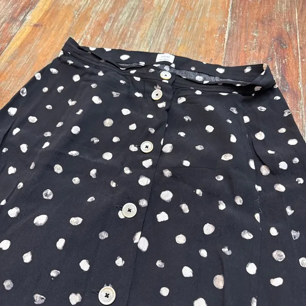 Wilfred Black and Off White Polka Dot Maxi Skirt Size 8 - Image 2