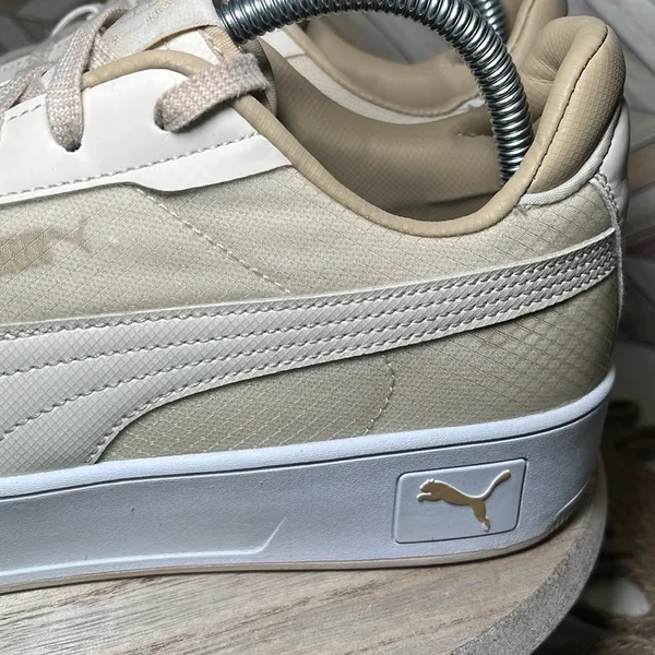 PUMA Carina Street Better Platform Sneakers Cream & White Casual‎ Comfy Leather - Image 5