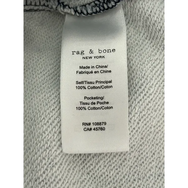 Rag & Bone Miramar Shorts Blue Denim Print Cotton Terry High Rise Distressed M - Image 3