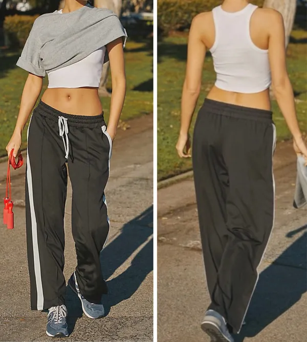 Anthropologie Daily Practice Side-Stripe Track Pants, Size XL - Image 2