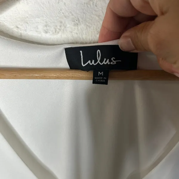 Lulus Women's White‎ Shifting Dears Long Sleeve Mini Dress Size Medium - Image 3