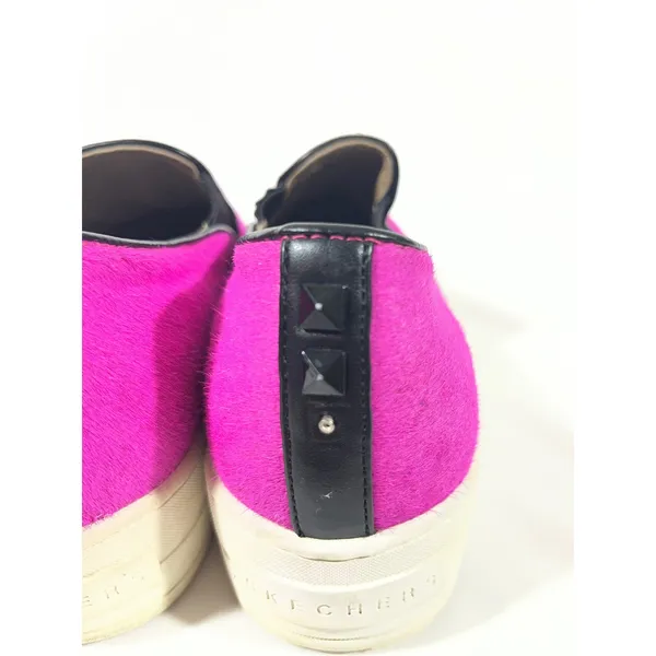 Skechers Rise Fit‎ Pony Hair Platform Sneakers Slip On Women 7 Hot Pink Fluffy - Image 10