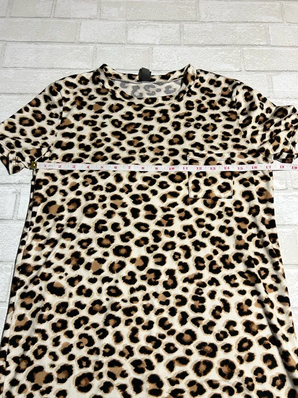 Alya Leopard Print Butter Soft Cozy Relaxing T-shirt Dress - Image 5