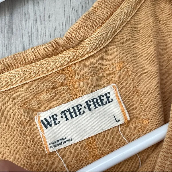 Free People Tee Shirt our time slouchy womens Orange large oversized boho casual - Image 3
