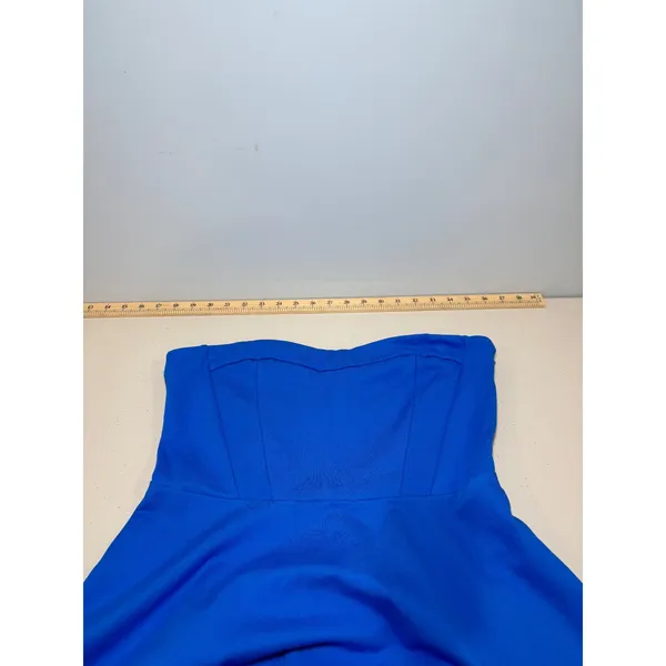 Hollister Royal Blue Strapless Skater Skirt Dress Large Corset Top‎ Stretch - Image 10