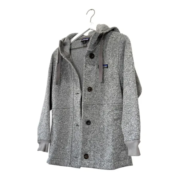 Patagonia Gray Hooded Button Front Better Sweater Fleece Jacket Sweater Size XS - Image 4