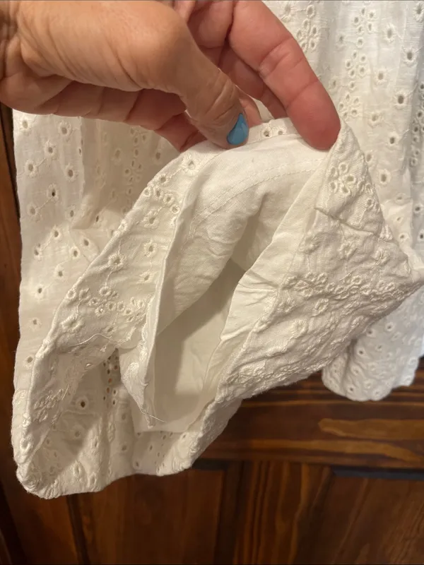 Z Supply white Eyelet Wide-Leg Pants Small - Image 3