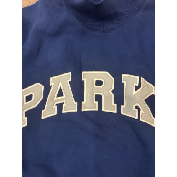 Parke Varsity Blue Turtleneck Sweatshirt In Winter Berry S/M NWOT Fleece - Image 4