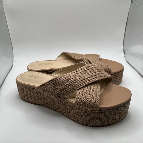 EUC Raye Tiko Wedge color natural size 7.5 platform sandals women’s - Image 4