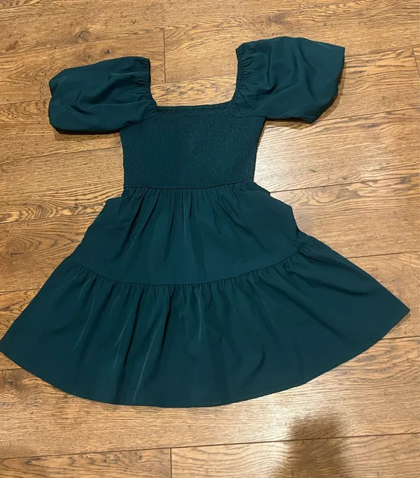 Green puff sleeve dress Size XS - Image 2