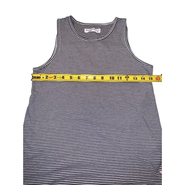 Abercrombie Kids‎ Tank Top Girls 13/14 Blue Striped Lace Trim Keyhole Preppy - Image 6