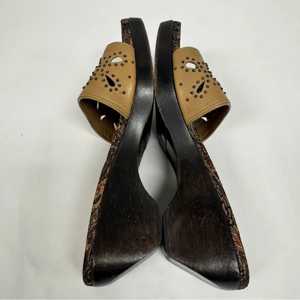 Gianni Bini‎ Slip-On Wooden Wedge Sandals Slides Women 8.5 - Image 7