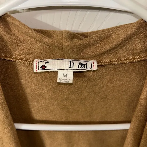 It Gal Tan Stretchy Fringe Lightweight Vest(Size Medium) Tan - Image 4