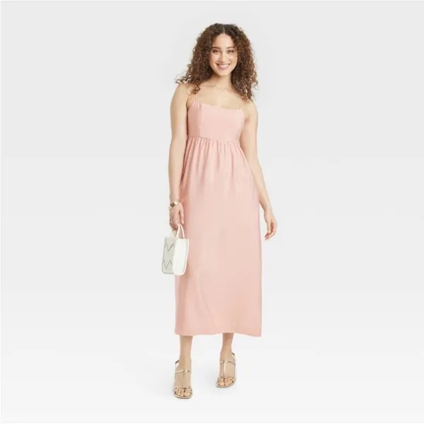 A New Day Women’s Cami Maxi Dress Keyhole Back Side Pockets XS - Image 11