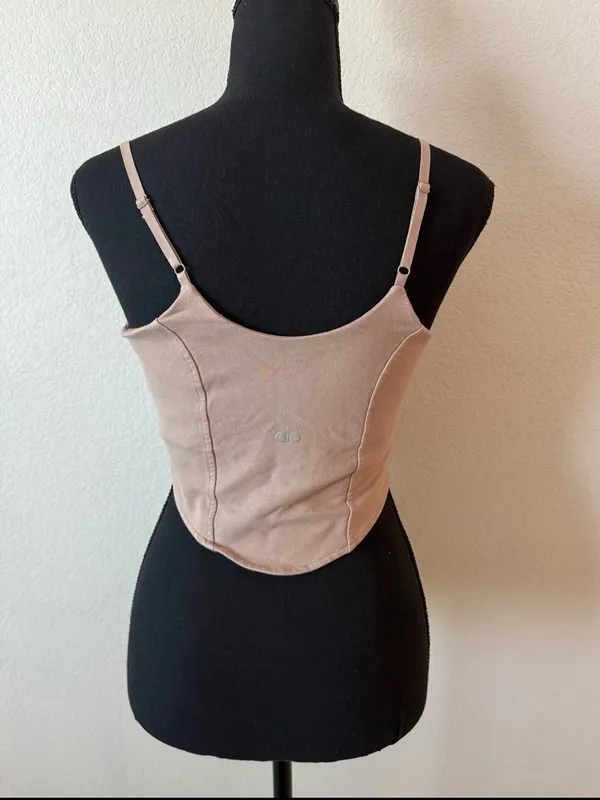 Alo Taupe Softsculpt Bra Tank Top Medium NWOT - Image 9