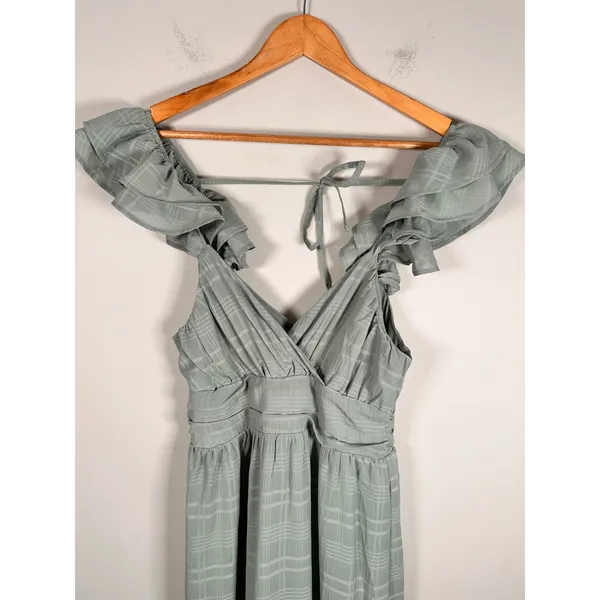 Altar'd State Anna Maxi Dress Womens Small Sage Green Ruffle Tiered DYDW3908PL-E - Image 3