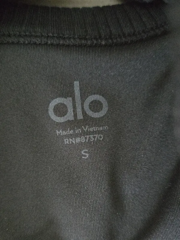Alo Black Ribbed Wellness Slort Bra Size S - Image 5