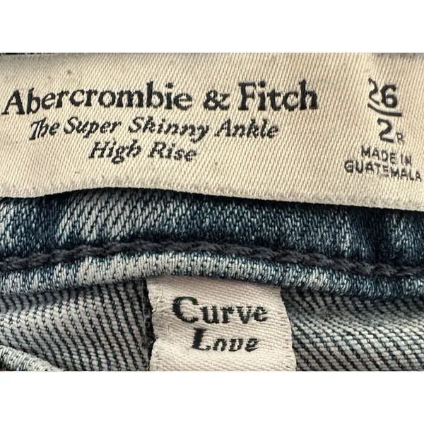 Abercrombie & Fitch Cross Band Waisted Super Skinny Ankle Women's 26 2R - Image 14