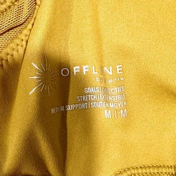 NWT Offline by Aerie Goals Light Tan Ribbed Padded Sports Bra - Size: Medium - Image 2