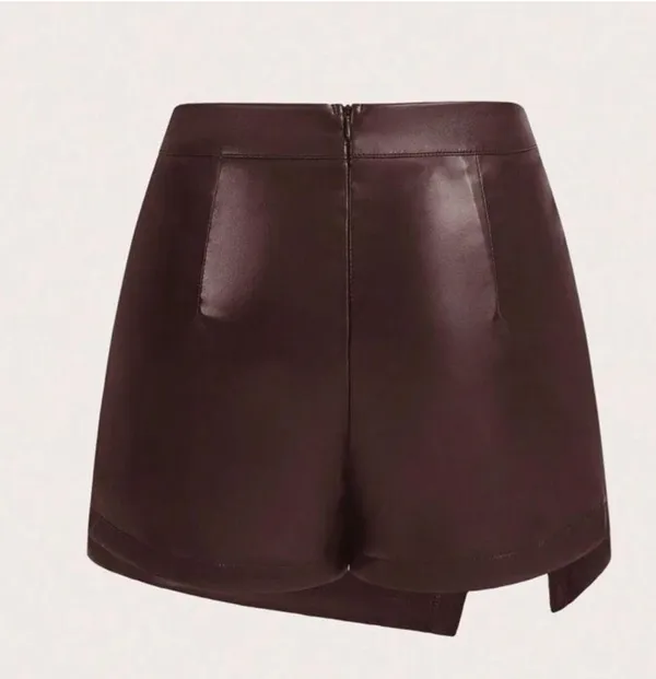 Brown leather skirt - Image 2