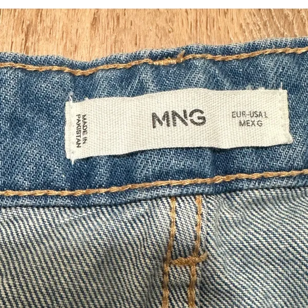 MNG Mango | Women's Blue Denim Front Slit High Waist Midi Skirt, Size‎ L - Image 3