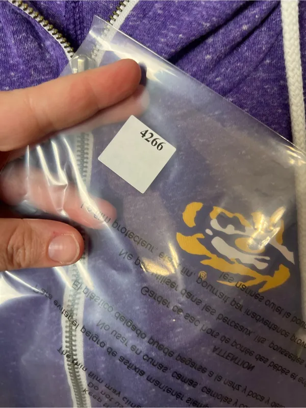 Nike Womans‎ XS LSU Purple Zip-Up Hoodie with Tiger Logo lightweight - Image 8