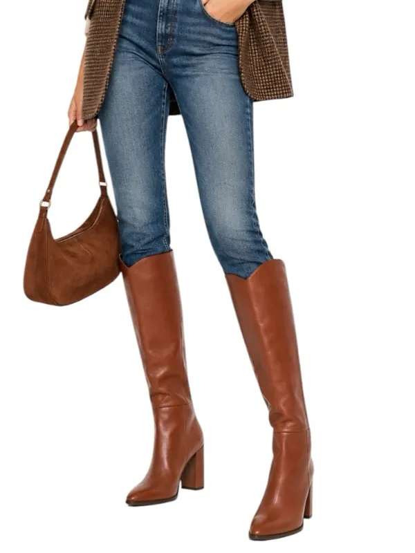 Steve Madden Leather Bixby Tall Boot in Cognac Size 6 - Image 11