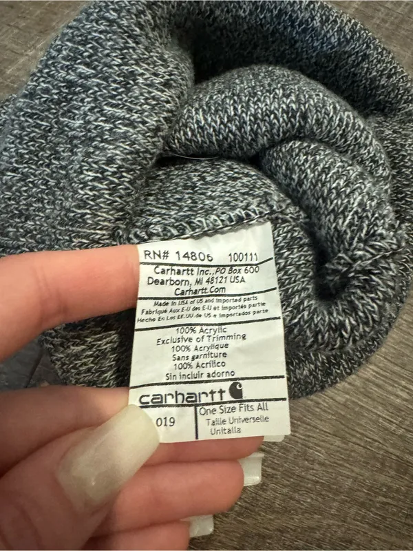 Carhartt Gray Marled Knit Beanie with Logo Patch - Image 3