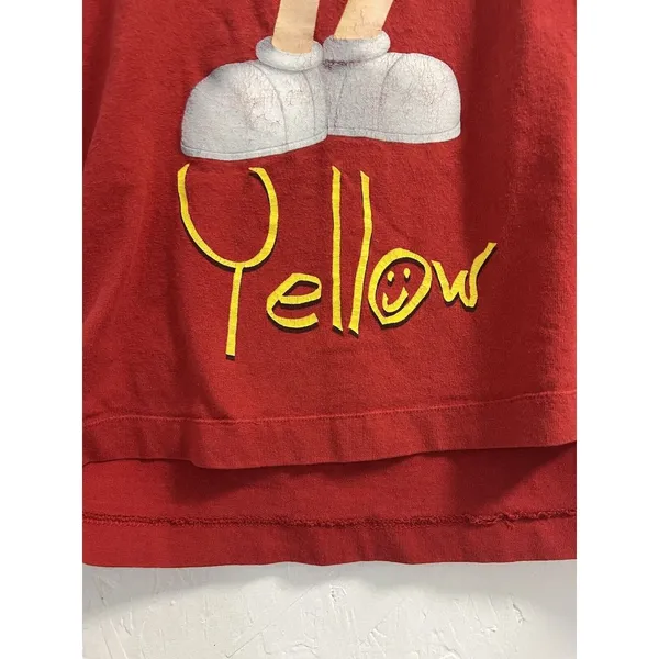 VINTAGE M&Ms Yellow T Shirt Size L/XL‎ Short Sleeve Graphic Red 90s Y2K - Image 9