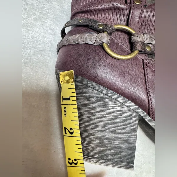Maurices Burgundy Slouchy Boho Ankle Boots Size‎ 7.5 - Image 7