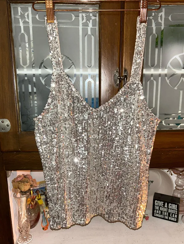 Sequin Tank Top Gold - Image 2