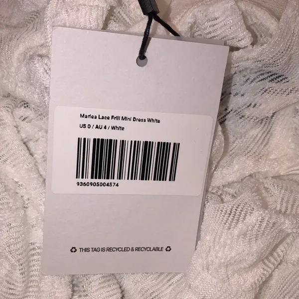 Princess Polly Mariea white frill mini dress new with tags size 0 - Image 9