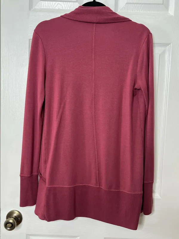 Athleta Women’s Open Front Drape Cardigan XS Mauve Athleisure Lounge Soft Modal - Image 3