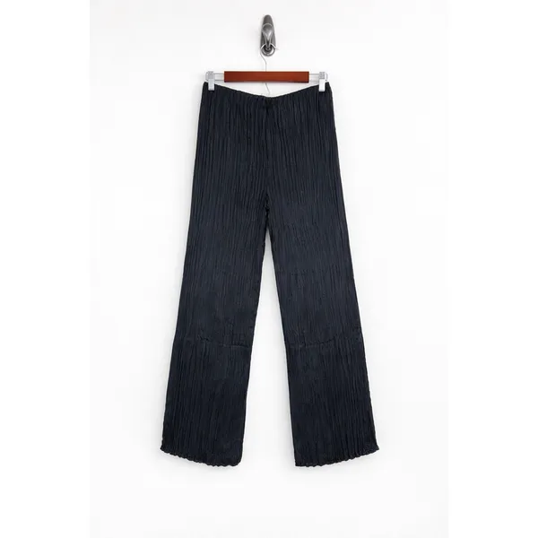 Bella Dahl Black Pleated Silky Finish Wide Leg Pants Women’s SZ M Elastic Waist - Image 7